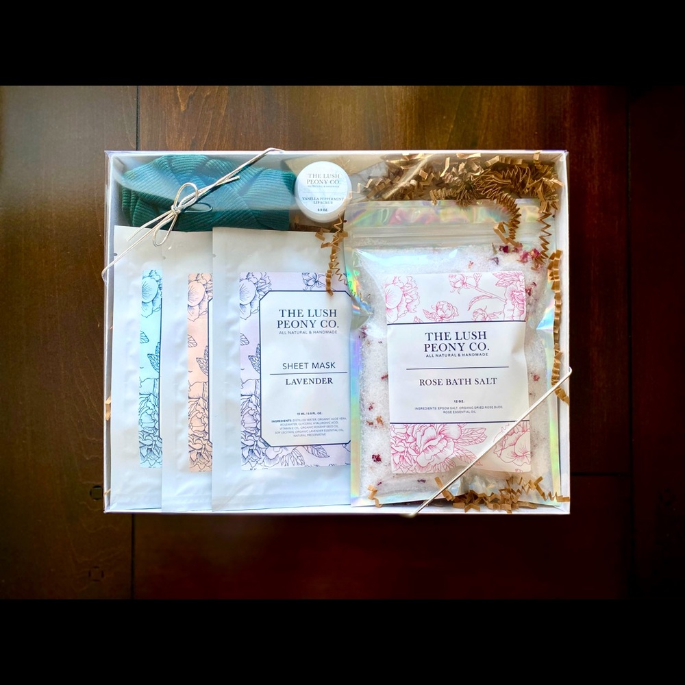 White gift box with clear lid